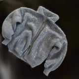 One Summer] Hollow Diamond Hooded Woman | Fashion Personality Out Of The Street Party Breathable