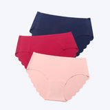 3 pcs/lot ! Seamless Panties Women Solid Sexy Underwear Mid Waist Briefs M to