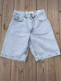 Year's Popular Street Y2K Jeans, Sports Trousers, Hip-Hop Cartoon Embroidery, Retro Blue Loose.-Outfit