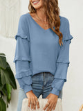Ruffled V-Neck