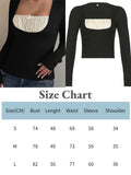 2022 Lace Kawaii Y2K T Shirts Square Neck Crop Top Autumn Harajuku Korean Tee Bow Cute Retro Fairycore Women