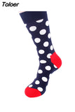 Classic Colorful Dot Printed Happy Socks Men Casual Combed Cotton Harajuku Socks Funny Crew Socks For