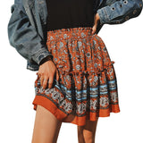 Mini Skirts 2020 New Floral High Waist Frills Skirt For Women Young Girl Summer Fashion Boho Beach Sexy Short