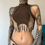 Broken Srtyle Cropped Top Sporty Women Sexy Club Top Tank Top Teachwear Clothes Summer Vestidos Crop Top