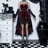 Autumn's New Dark Sexy Hot Girl Slim, Neck Tie, Waist Tie, Dress Girl-Outfit