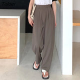 Pants Women Various Lengths All-match Spring Loose Empire Ins Simple College Mujer Solid Trousers Baggy Fashion