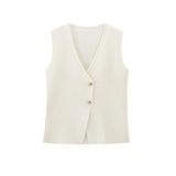 New Knitted Vest Knitted Spliced Medium-Length Half Skirt Suit-Outfit