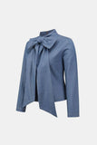 Detail Mock Neck Zip-Back Denim