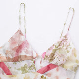 Spring Translucent Spliced Lace Dress With Printed Suspenders 3018195-Outfit