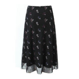 And Winter New Lace Printing Net Fashion Full-Length Skirt-Outfit