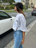 Grey O-Neck Half Sleeve Spring Autumn T-Shirts For Women Loose Casual Fashion Tee Shirt Streetwear Pullover Tops Female-Outfit