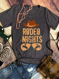Women Print Clothes Fashion T-shirts Rodeo Nights Cowboy Bull T-Shirt Tee New Lovely Female Tops Y2k