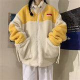Autumn Winter Women Fashion Hoodie Pullover Coats Warm Soft Fleece Streetwear Plush Tops Loose Big Pocket Drawstring