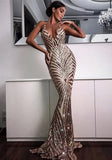Sequins Straps Long Mermaid Evening