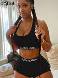Summer Streetwear 2 Two Piece Sets Women Outfits Sleeveless O Neck Crop Top Skinny Shorts Suits Black Matching Dress