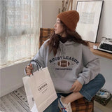 Hooded Sweatshirt Womens Korean Fashion Pullover Casual Hoodies Long Sleeve Streetwear Loose Oversized Aesthetic Fall 2021