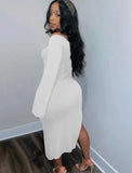 Sexy Long Sleeve Slit Long