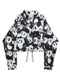Harajuku Shirt Women Panda Print Shirt Long Sleeve Top Haut Printemps Femme 2022 Korea Style Animal Kawaii Blouses