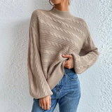 Solid Women's Top In Autumn And Winter 2025 Loose Round Collar Collar