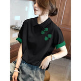 Buckle New Chinese Short-Sleeved T-Shirt Fashion Shows Lean Texture Summer 2023 New European Station-Outfit