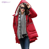 size 5XL winter woman coats 2018 Large size Thicken loose female coat women cotton Hooded long coat elegant IOQRCJV