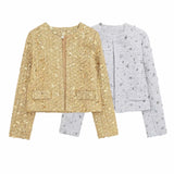 New Series Of Beads Decorated With Round Collar Fashion Jacket 2885152-Outfit