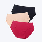 3 pcs/lot ! Seamless Panties Women Solid Sexy Underwear Mid Waist Briefs M to