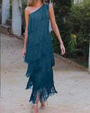 Eso-Shouldered Asymmetric Dress 2025 Spring And Summer