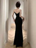 Temperament Dresses Women Sleeveless Split Sexy Slim V Neck Patchwork Split Sexy Dress Ladies Party Backless Chic-Outfit