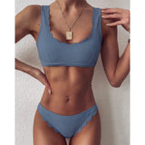 Sexy Bikini Women Swimsuit Cut Flower Bikini Set Push Up Swimwear Female Bikini Set Solid Bathing Suits Beach Wear