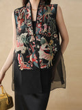 Chinese Style Chinese Style Tang Dynasty Black Waistcoat Women's Summer Vest Unique Super Beautiful Jacket Jacket-Outfit