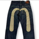 Classic Niche Ins Printing Men And Women Loose Trend Jeans Straight Casual Pants-Outfit