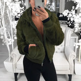 European and American autumn and winter women's hooded rabbit fur faux fur plush jacket