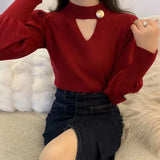 2025 Mahjong Sweater New French Vintage Long Sleeve Knitted Fashion T-Shirt Loose
