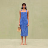 Women's Fashionable Sleeveless Knitted Dress Fashioned Slings Long Dresses In Summer