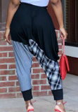 Casual Plaid Print Patch Loose