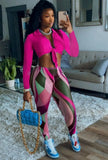 Knotted Crop Top and Print Legging