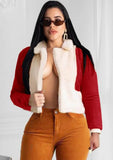Casual Contrast Sherpa Long Sleeve