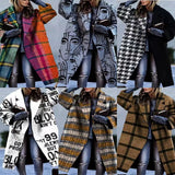 New 2025 Autumn Women's Long-Sleeved Collar Coat Prints The Long