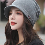 Knitted Hat Women'S Autumn And Winter Haed Cap Fashion Solid Color Outdoor Windproof Keep Warm Thicken Knitted