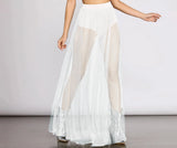 Perspective Of Women's Nightclub Pleated Skirt Lace Sparkling Net Gauze Hip Skirt High Waist Half Skirt-Outfit