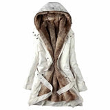 woman winter cotton jackets Plus size Hooded coat Thicken Faux fur Lining warm parkas Slim female winter tops IOQRCJV