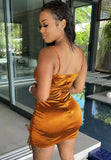 Satin Strap Ruched Mini Club