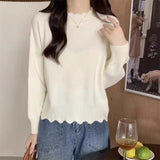 Color Retro Lazy Loose-Set Bottom Knitted Blouse 2024 Spring New Pullover Girl-Outfit