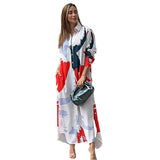 Autumn And Winter Women's New Fashion Casual Printing Loose Shirt Dress