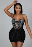 Sexy Straps Sleeveless Sequins Mini