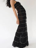 2023 Sexy Women Sleeveless Casual Sling Dress Spaghetti Strap See Through Tie-up Long Dresses Sexy Y2K Party Vestidos-Outfit