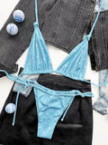 Bikini Straps Lace Up Two Piece