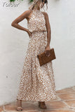 Long Dress Women Polka Dot Casual Beach Dresses Black Halter Strapless Yellow Sundress Vacation Dress Clothes For Women 319-0-Outfit
