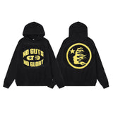 High Street Ins Minority Retro Print Letters Loose Hooded Sweaters For Men And Women In Autumn And Winter-Outfit